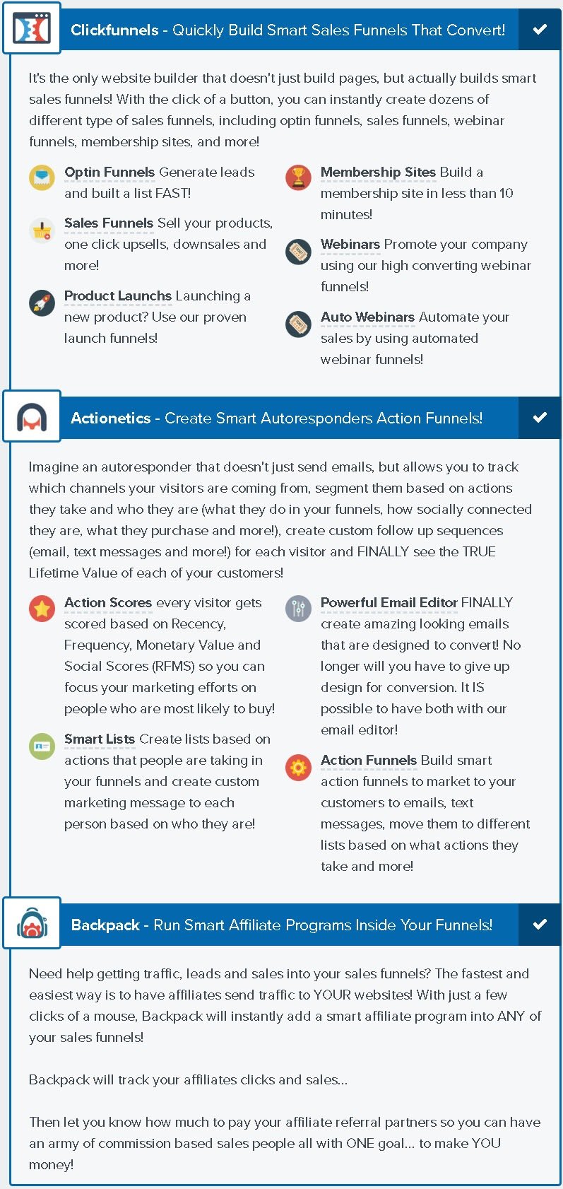 Clickfunnels Etison Suite features