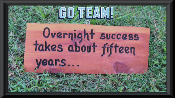 Overnight success doesn't exist! Self-improvement will help itImage of a sign in the middle of the grass