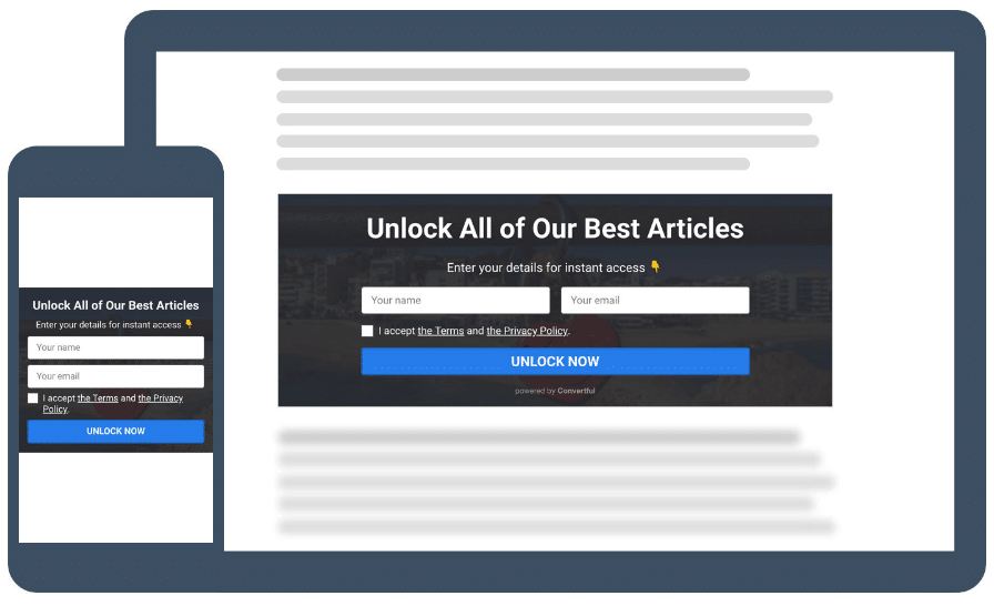 Content locked floating bar
