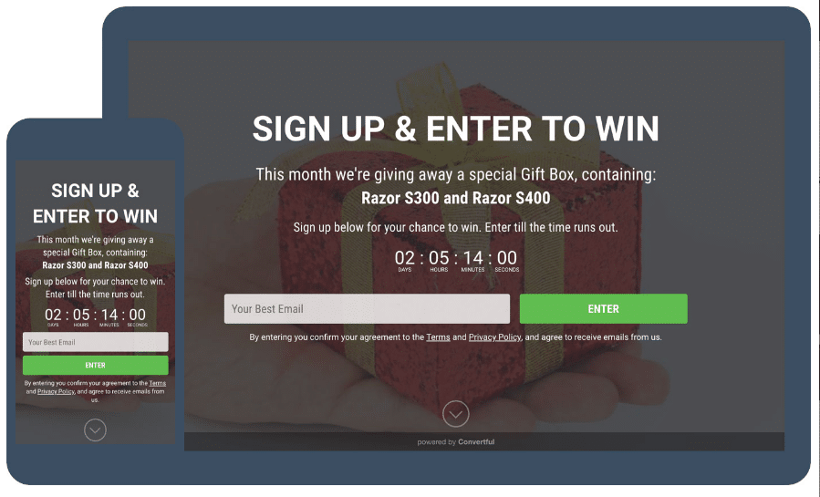 Give away full screen mat widget