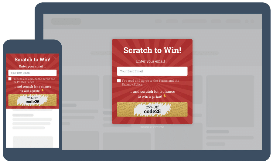 Scratch card website widget