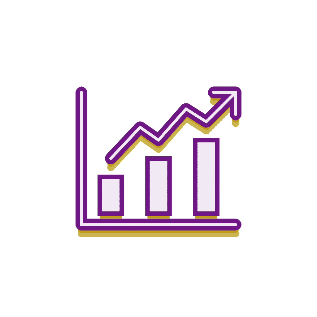 Monetary graphic gold and purple icon