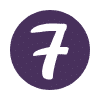 Number seven purple background