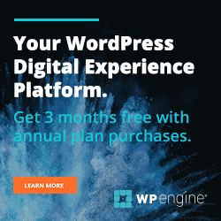 WP Engine Hosting 3 free months