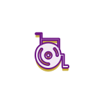 disable friendly Wheelchair purple and gold