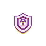 Security icon purple and gold